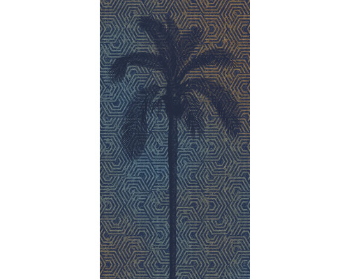 Papier peint avec motif de palmier et motif géométrique