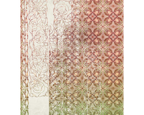 Papier peint avec motifs de roses et de fleurs