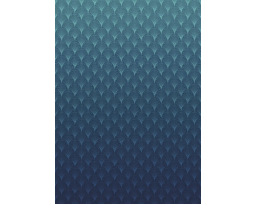 Motif de papier peint bleu avec motif d'éventail