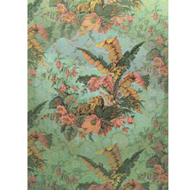 Papier peint fleuri avec motif de lion et ambiance jungle