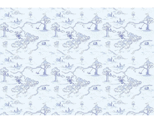 Papier peint panoramique intissé DX8-032 Disney Edition 4 Winnie l'Ourson Pat 8 pces 400 x 280 cm Papier peint avec motif de forêt et animaux