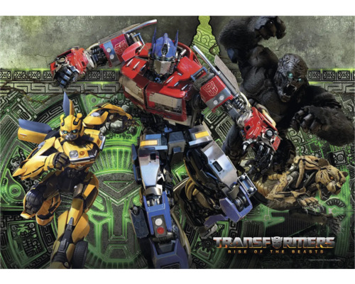 Transformers Aufstieg der Bestien Poster mit den Charakteren Optimus Prime, Bumblebee, Optimus Primal und Cheetor