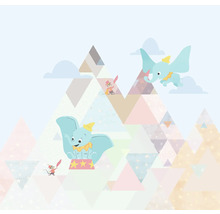 Papier peint avec éléphants et motif triangulaire