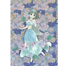 Dessin de Jasmine avec fond floral