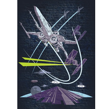 Image murale Star Wars avec motif X-Wing et TIE-Fighter