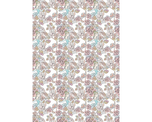 Motif avec des fleurs et une silhouette féminine