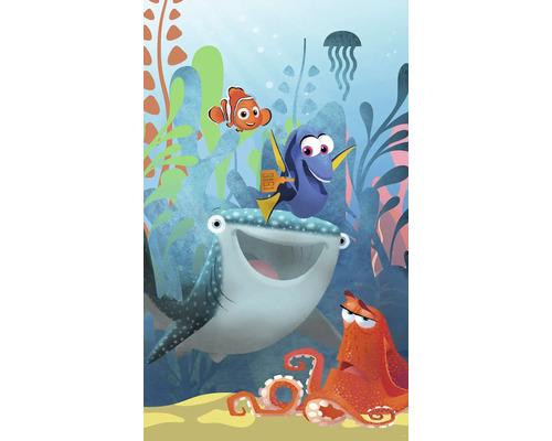 Papier peint panoramique intissé DX3-084 Disney Edition 4 Le Monde de Dory Aquarell 3 pces 150 x 280 cm Illustration avec les personnages de Finding Nemo dans l'océan