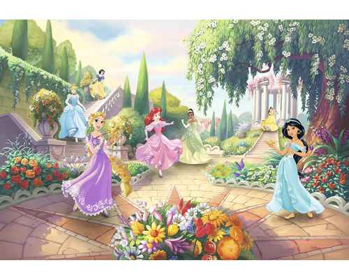 Papier peint panoramique papier 8-4109 Disney Edition 4 Princess Park 8 pces 368 x 254 cm Illustration de princesses Disney dans un jardin