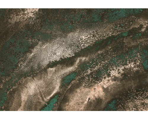 Papier peint panoramique intissé RSX8-058 Molten Copper 8 pces 400 x 280 cm Gros plan d'une surface texturée avec un effet marbré