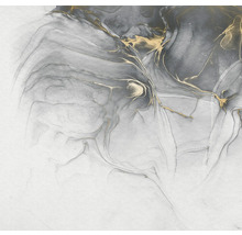 Illustration abstraite avec effet marbré en gris et or