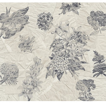 Illustration verschiedener Blumenmotive auf Papierstücken
