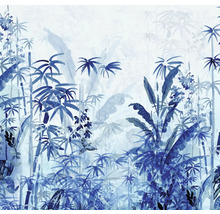 Papier peint avec bambou et plantes tropicales