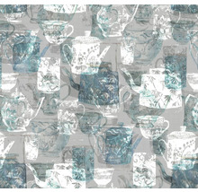 Papier peint avec motif de théières et de tasses