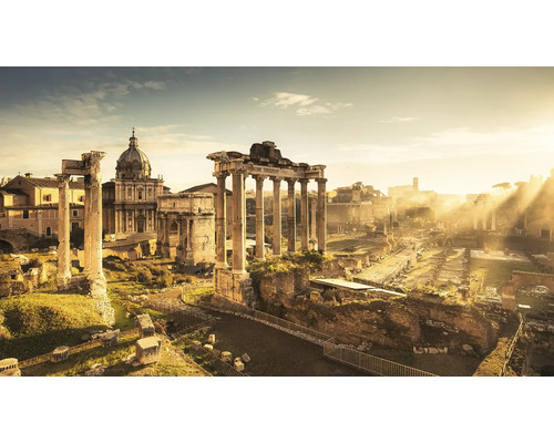Papier peint panoramique intissé SHX10-047 Forum Romanum 10 pces 500 x 280 cm Vue du Forum Romain avec ruines et colonnes