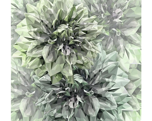 Représentation abstraite d'un dahlia avec des formes géométriques