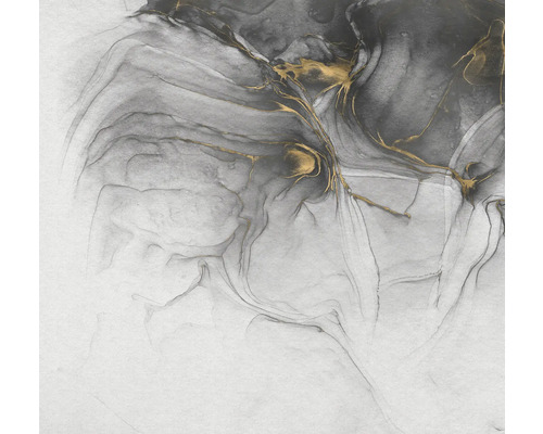 Papier peint panoramique intissé INX6-022 Ink Ink Gold Flow 6 pcs. 300 x 280 cm Art abstrait avec des dégradés de couleurs gris et or