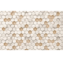 Hexagonales Wandpaneel mit Holzstruktur
