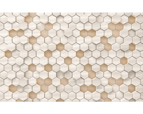 Panneau mural hexagonal avec structure en bois