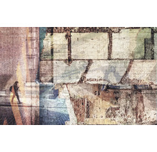 Image abstraite d'une ville avec maçonnerie et piéton