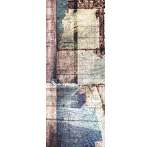Peinture murale abstraite avec motifs de maçonnerie et de plan de ville