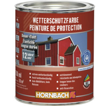 Peinture de protection contre les intempéries en boîte métallique avec le label Ange bleu et le logo Hornbach