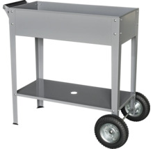 Rollbarer Pflanzkasten mit Ablage für den Garten