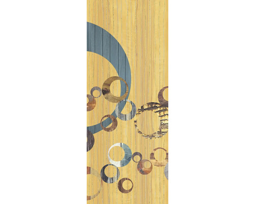Papier peint panoramique intissé 6015A-VD1 United Panel 1 pce 100 x 250 cm Panneau décoratif avec motif de cercles sur bois