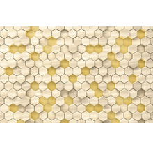 Dekorative Holz- und Gold-Sechseck-Wandpaneele