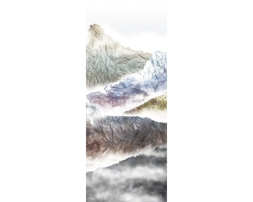 Panorama de montagne abstrait avec une structure de papier froissé