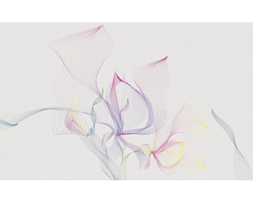 Représentation abstraite d'une fleur faite de lignes fines