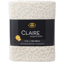 Claire Jacquard Decke im Leopardenmuster, circa 150 x 200 cm, aus 100 Prozent Polyester