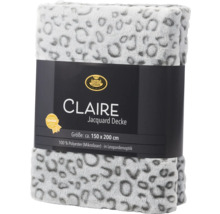 Claire Jacquard Decke mit Leopardenmuster, circa 150 x 200 cm