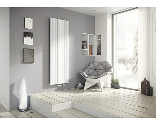 Wohnraum mit Heizkörper, Sessel und Dekoration