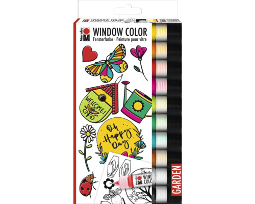 Marabu Window Color Garden 10 x 25 ml Marabu Window Color Farbstifte Set im Garten Design