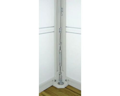 Detailansicht einer Spannvorrichtung für ein Windschutzsystem