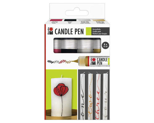 Set de stylos de peinture pour bougies avec quatre couleurs pour décorer les bougies