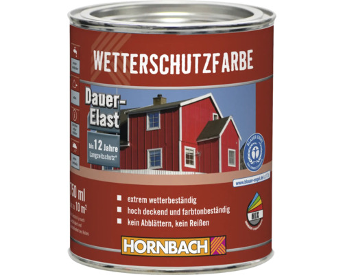 Peinture de protection contre les intempéries dans un seau métallique avec le logo Hornbach