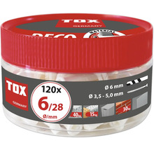 Boîte de chevilles Tox 6/28 millimètres avec 120 pièces