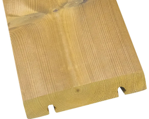 Lame de terrasse thermo pin H-CLICK 26x118x4500mm Planche en bois avec profil rainure et languette