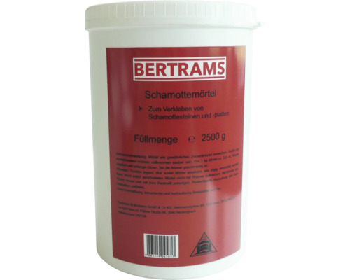 Schamottmörtel Bertrams 2,5 kg Bertrams Schamottemörtel, 2500 Gramm zum Verkleben von Schamottesteinen und -platten.