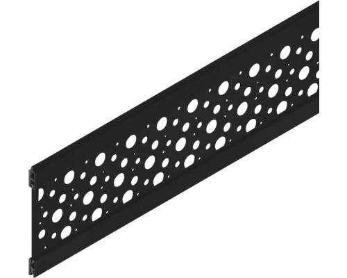 Profilé décoratif Osmo cercles 184 x 1,9 x 27,7 cm anthracite Rail métallique perforé pour l'organisation des câbles.