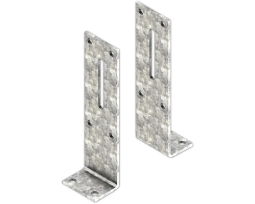 Deux connecteurs d'angle avec trous et fente