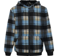 Veste zippée à capuche à carreaux
