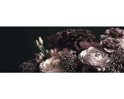 Tableau en verre Barock Flowers I 30x80 cm