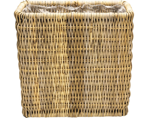 Pflanzkorb Raumteiler Leah Naturfaser 78 x 35 x 78 cm grau Geflochtener Pflanzkorb mit Kunststoffeinsatz