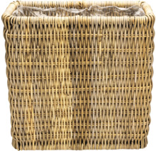 Quadratischer Pflanztopf aus Rattan