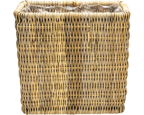 Pflanzkorb Raumteiler Leah Naturfaser 58 x 25 x 58 cm grau Quadratischer Pflanztopf aus Rattan