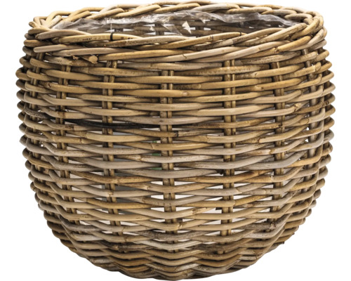 Panier à plantes Leah Sanur fibre naturelle 40 x 40 x 30 cm gris marron Panier à plantes tressé en rotin