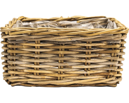 Panier à fleurs en rotin avec film de protection