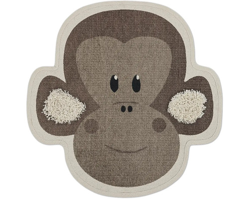 Teppich Tierkopf Chawang Affe 65x65 cm Teppich mit Affenmotiv
